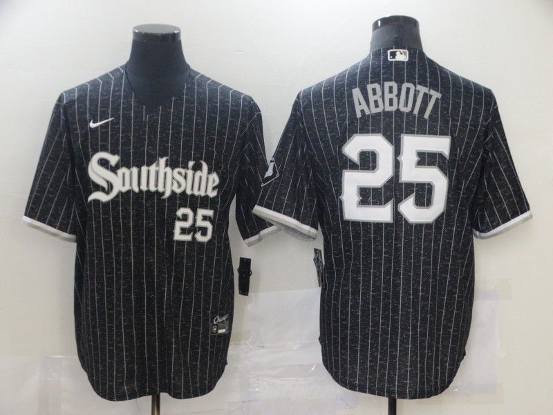 Men Chicago White Sox #25 Abbott City Edition Black Game Nike 2021 MLB Jerseys->chicago white sox->MLB Jersey